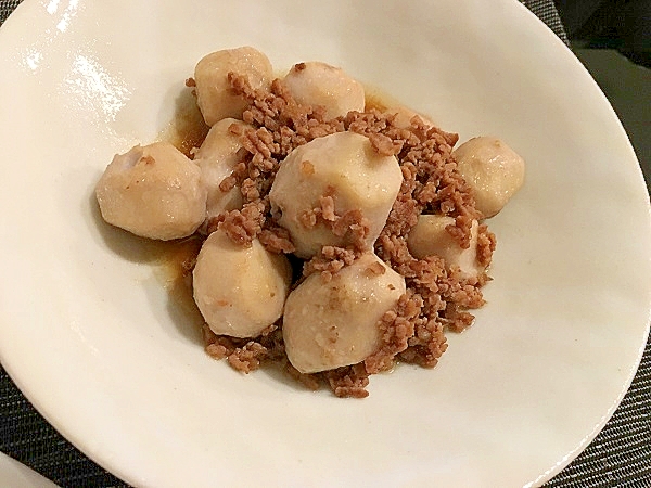 里芋とひき肉のそぼろ煮 レシピ 作り方 By 週末は男子厨房 楽天レシピ