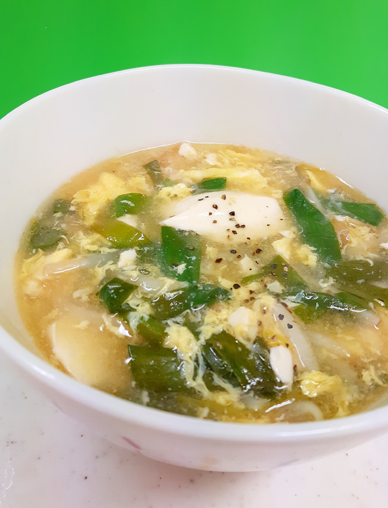 子供が喜ぶ!(^^)もやし・ニラ・豆腐の酸辣湯♪