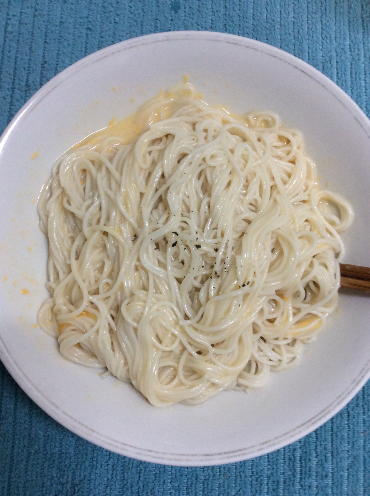 ポタージュスープで♪チーズそうめん