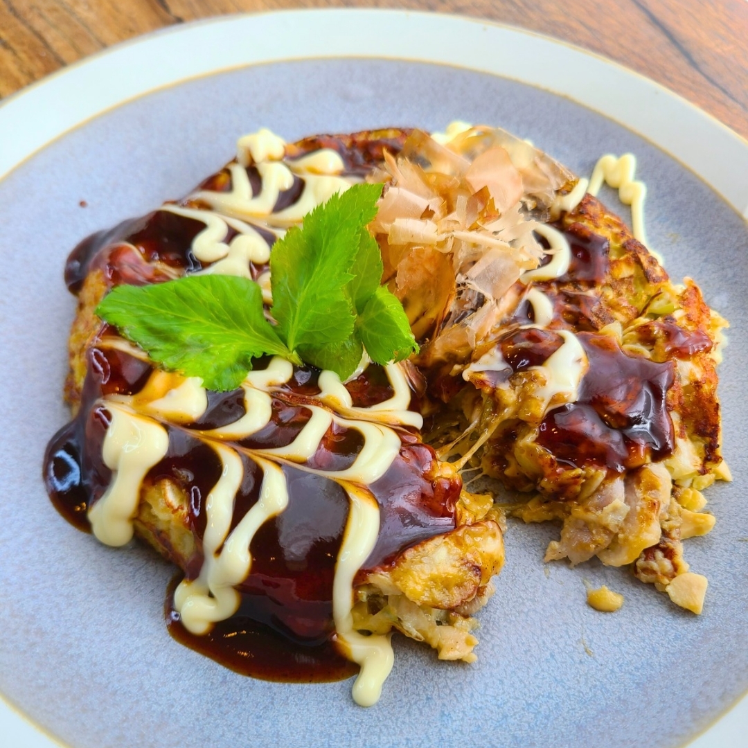 納豆チーズのお好み焼き