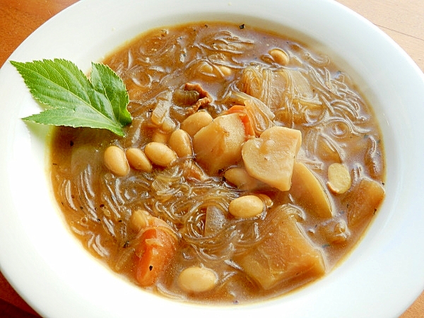 5分!?残りカレーで温まる❤春雨スープ♪