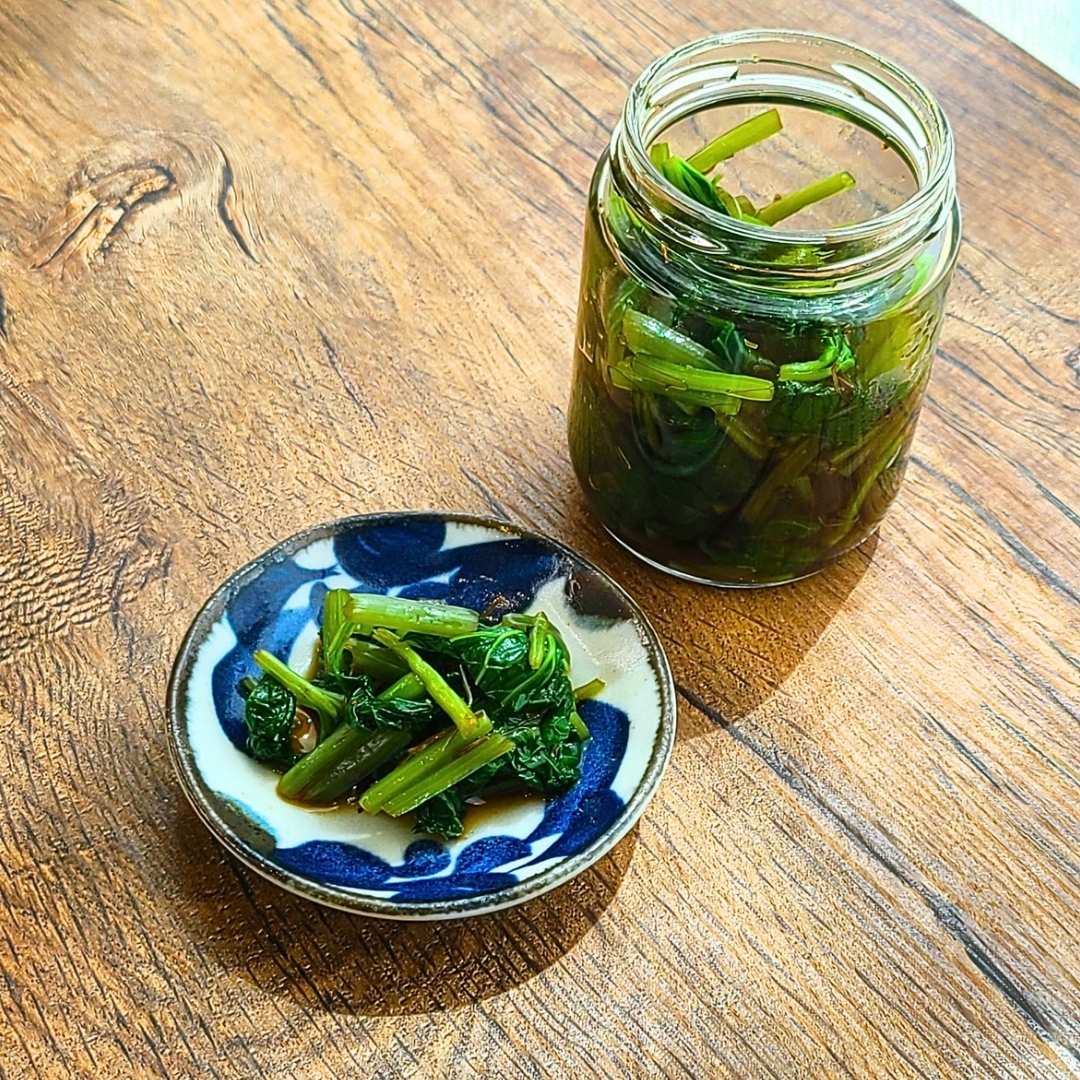 葉わさび(畑わさび)の醤油漬け