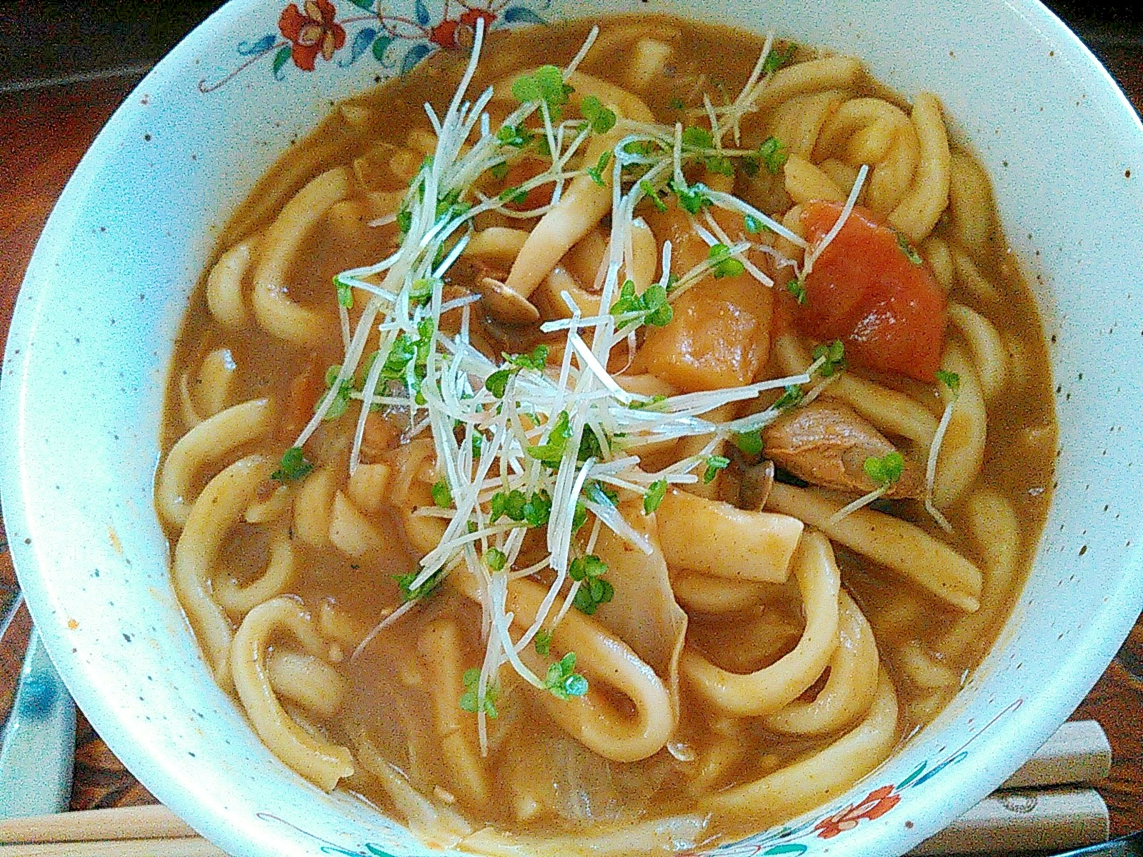 レトルトカレーdeキャベツしめじ入りカレーうどん