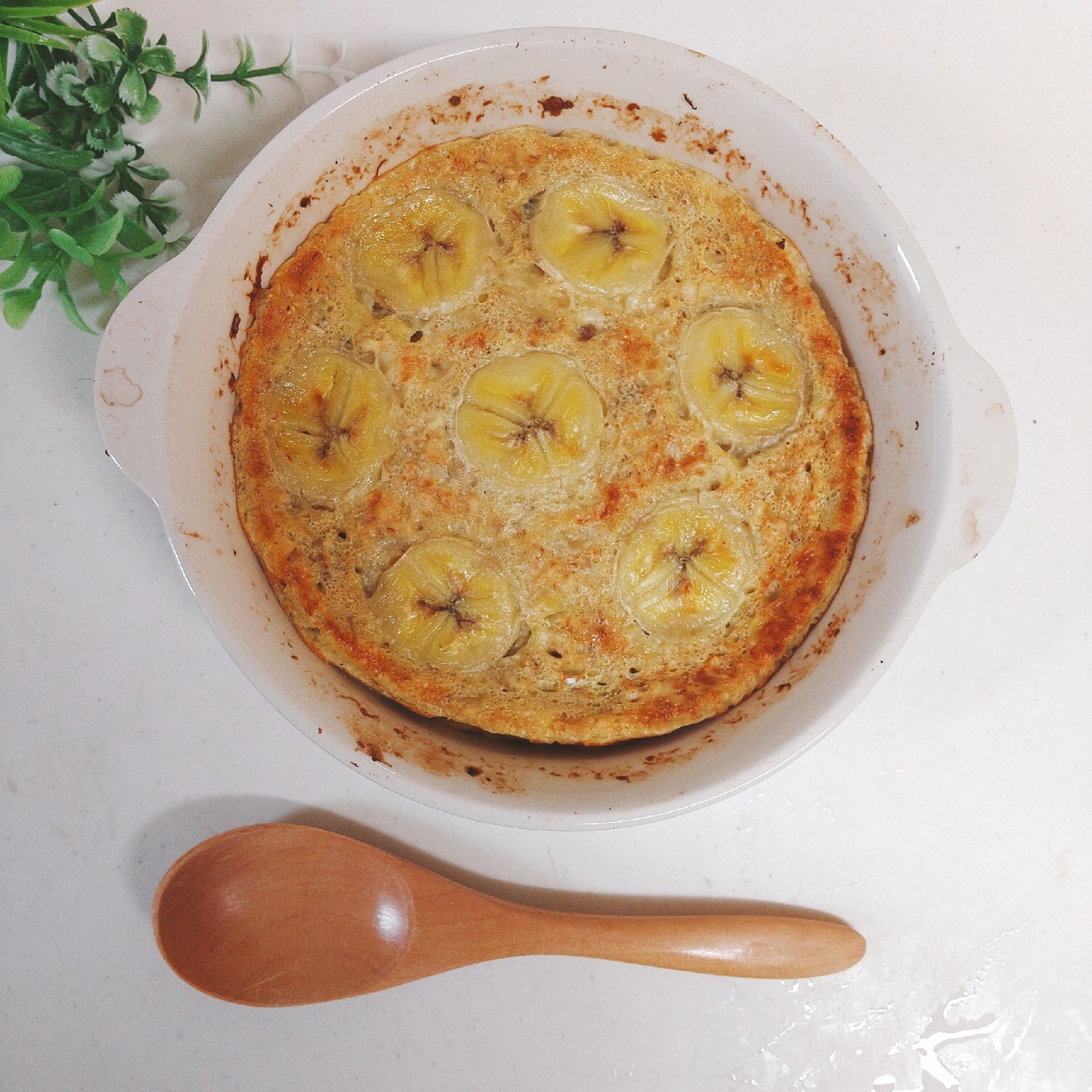 ヘルシー朝ごはん♪バナナのベイクドオートミール