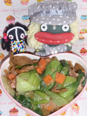 青梗菜と搾菜の炒め