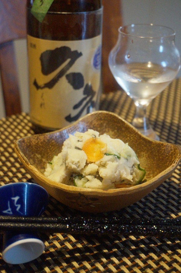 おうち居酒屋、鮭茶漬けでポテサラ