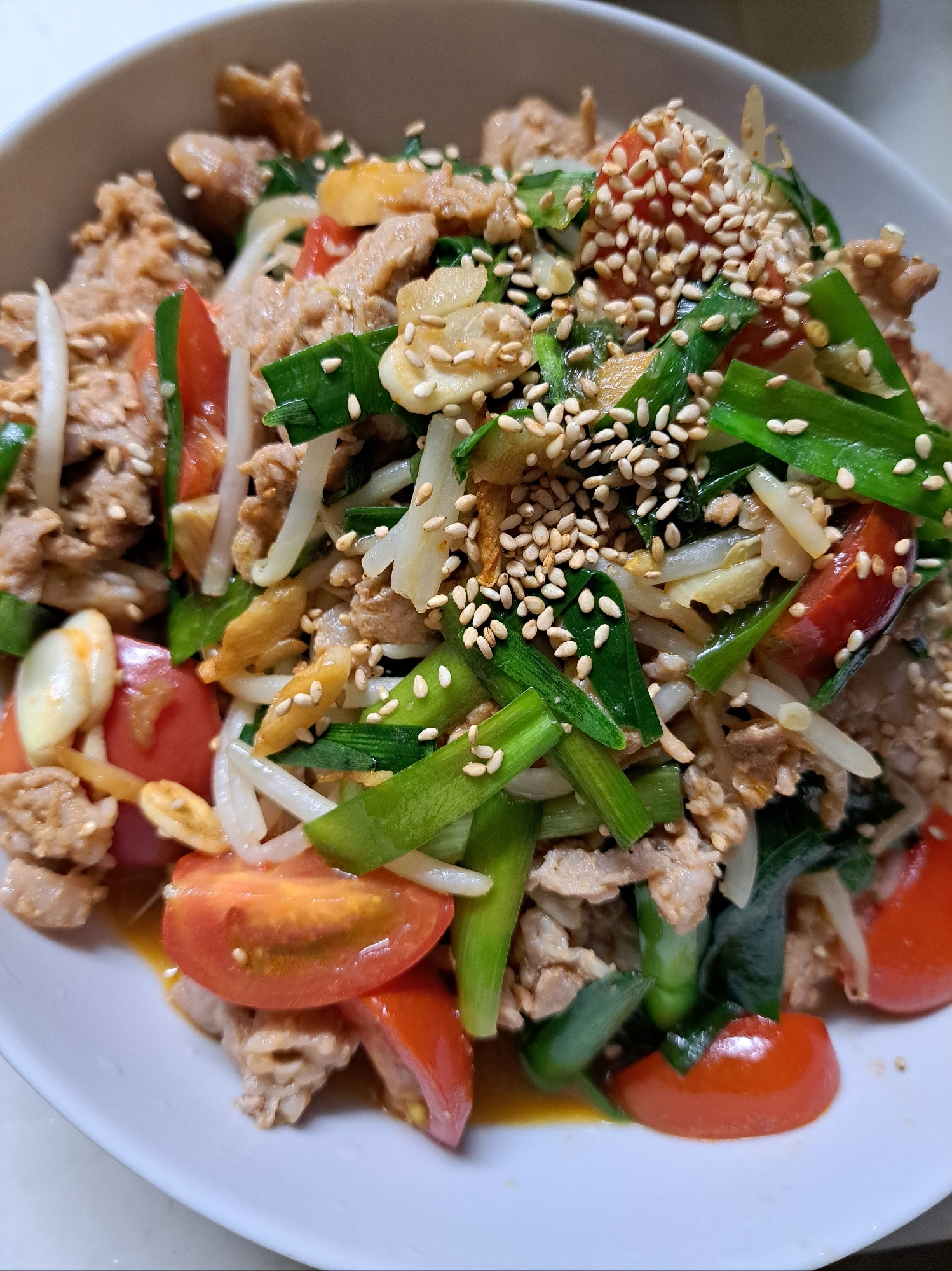 やみつき!旨辛トマト入り豚もやし
