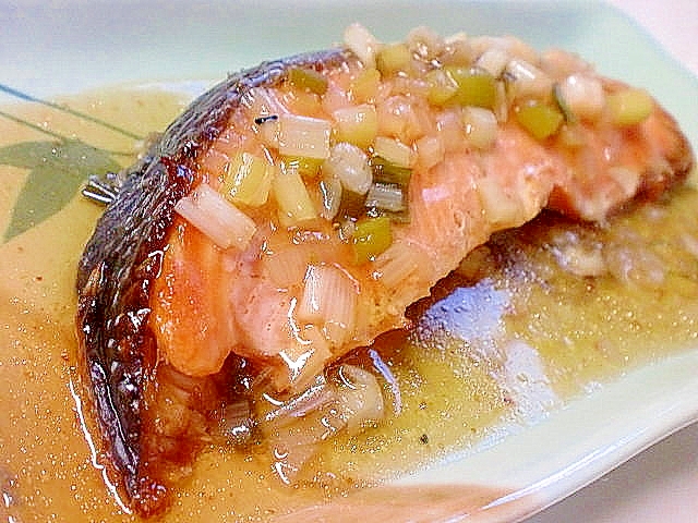 オーブンで焼く ほっくり焼き鮭のあんかけ