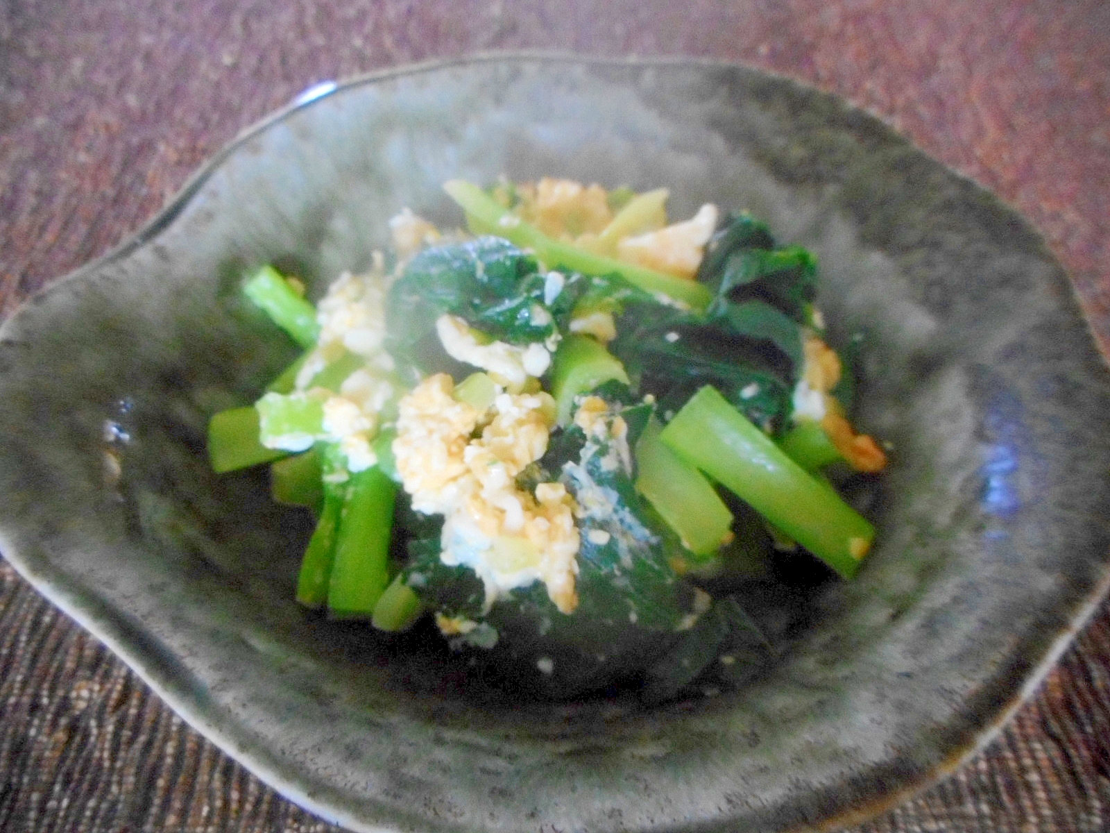 小松菜と卵の新生姜炒め