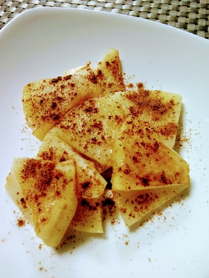 簡単ヘルシーおやつ 2色リンゴのバター焼き レシピ 作り方 By ジョン リーバス 楽天レシピ