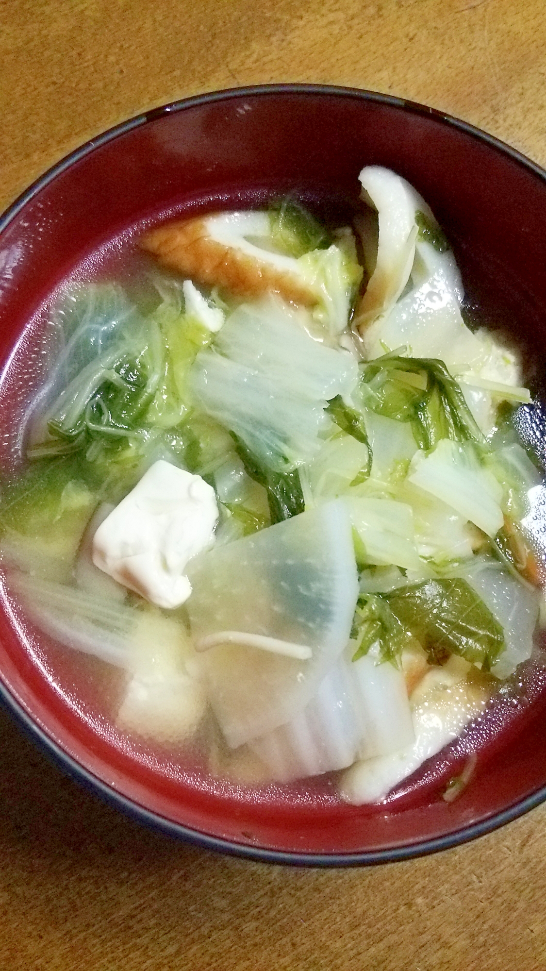 鶏団子と野菜の白昆布だしスープ