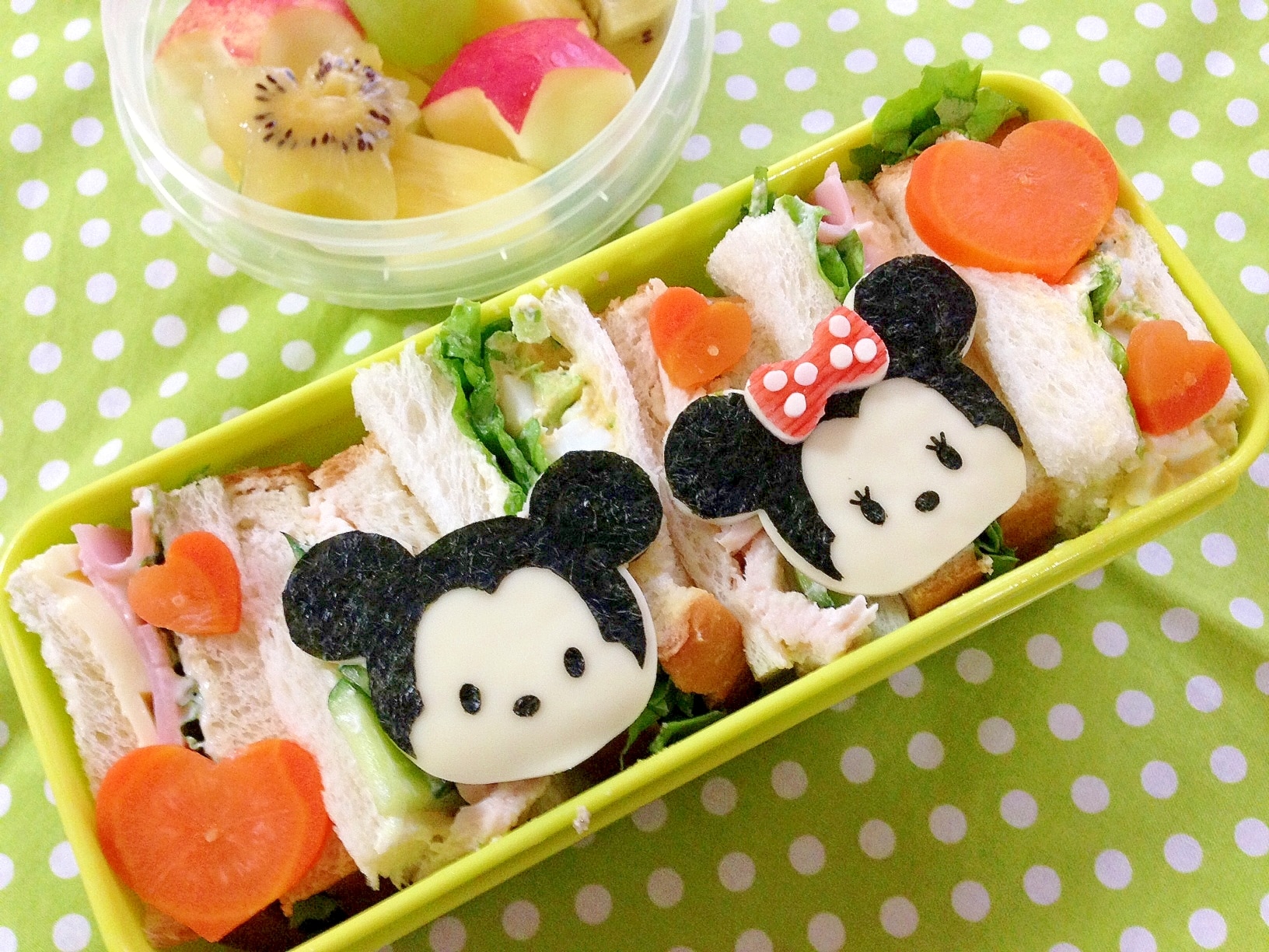 ディズニー ミッキー ミニー お弁当 ストラップ - キーホルダー