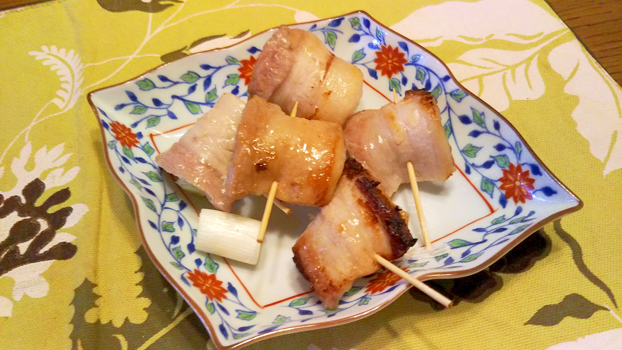 豚バラ・葱の串焼き