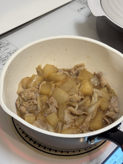 簡単・節約♡テリテリ甘辛みその豚バラ大根