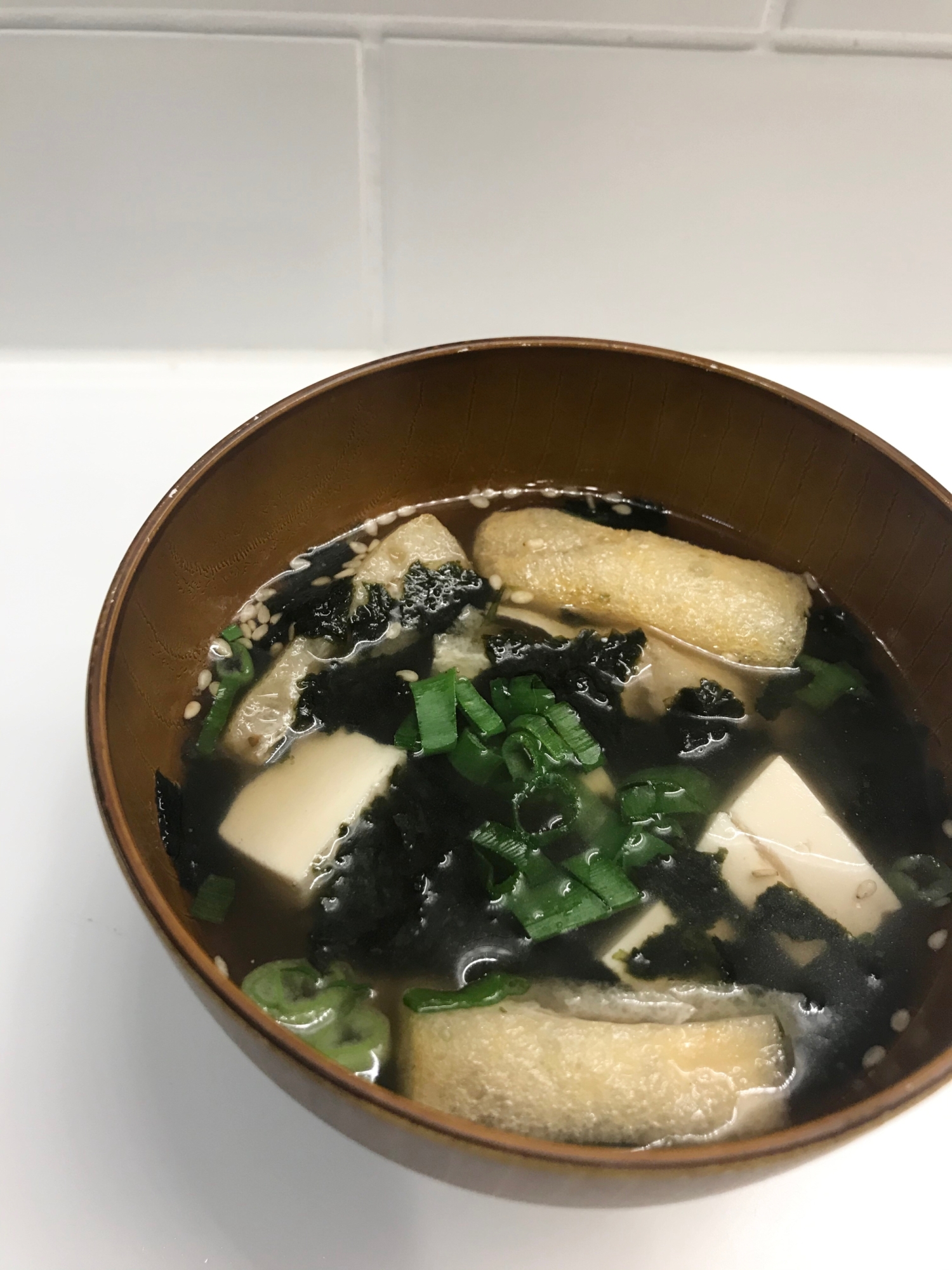 油揚げと豆腐の中華スープ