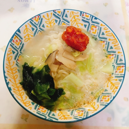 業務スーパーわかめの唐揚げDeわかめそば