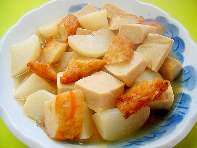 高野豆腐とカブさつま揚げの煮物