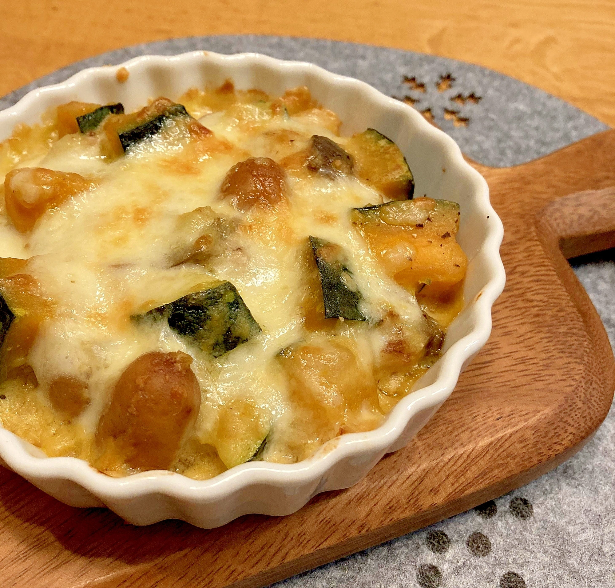 簡単!フライパン1つで♪かぼちゃのグラタン♪
