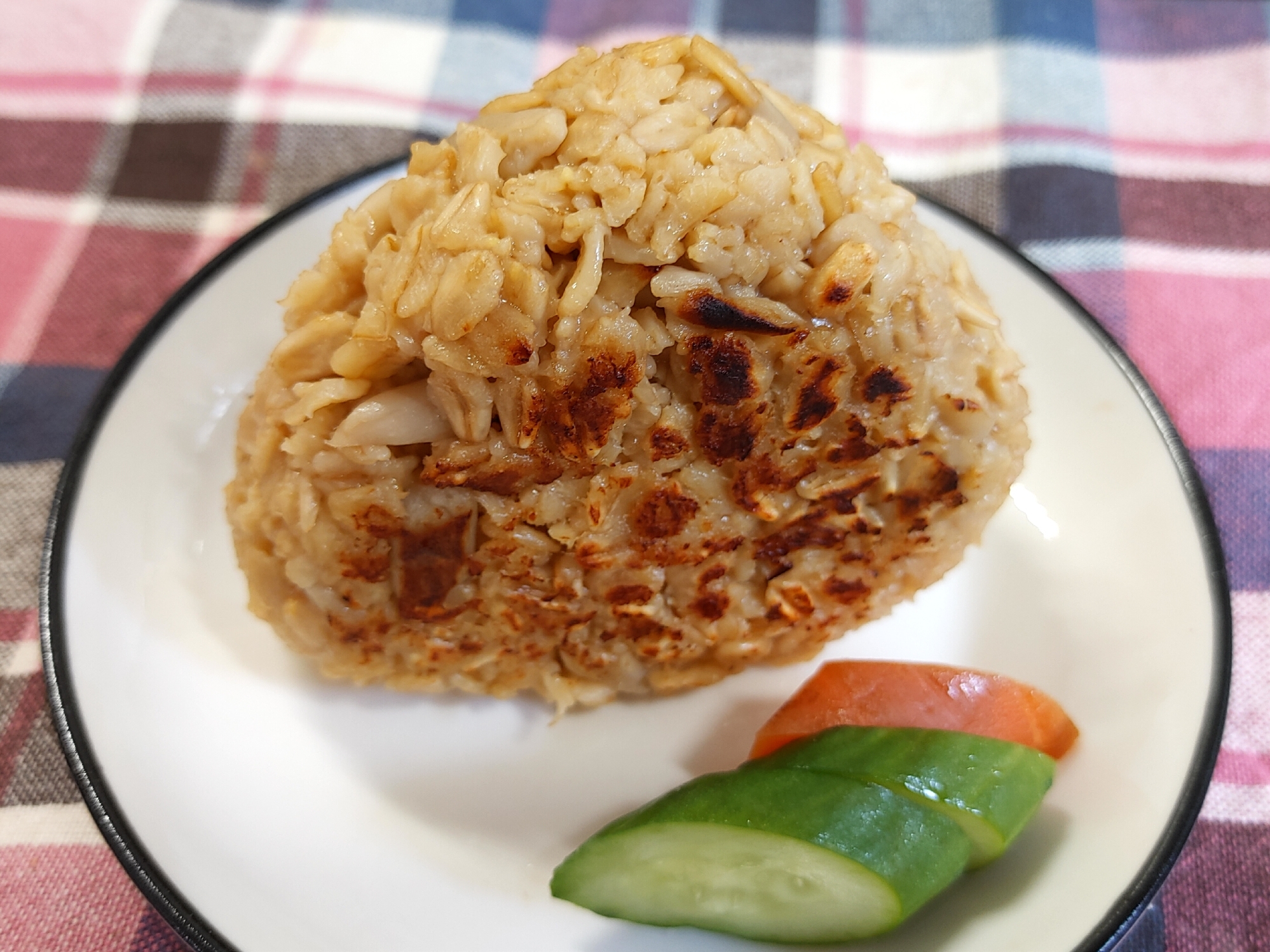 オートミールDe〜しめじ入り焼きおにぎり風