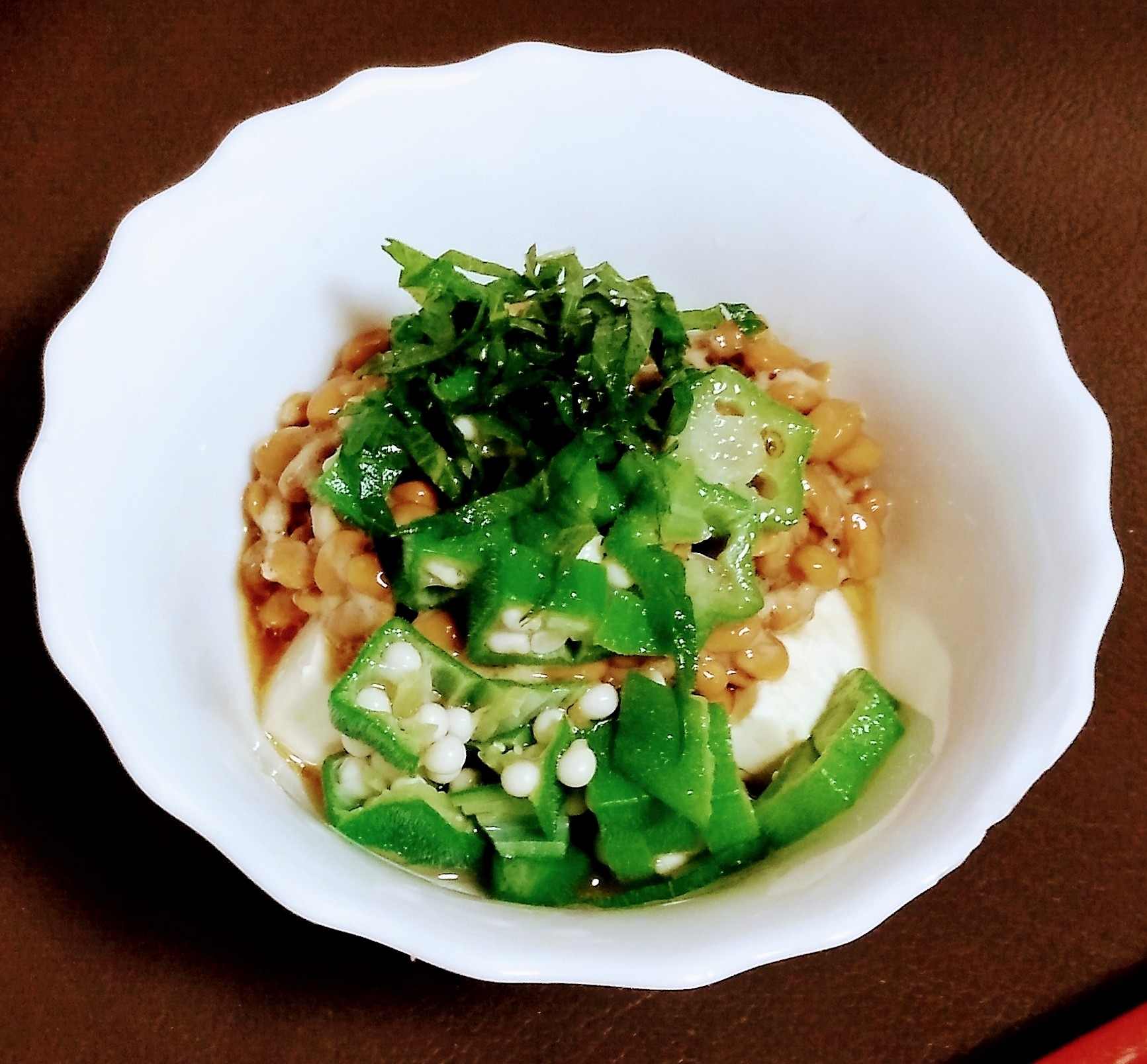 オクラ・納豆・豆腐の中華風サラダ