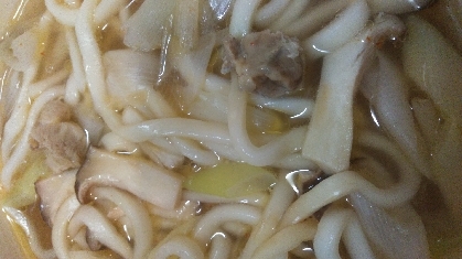 鶏とねぎとエリンギの煮込みうどん