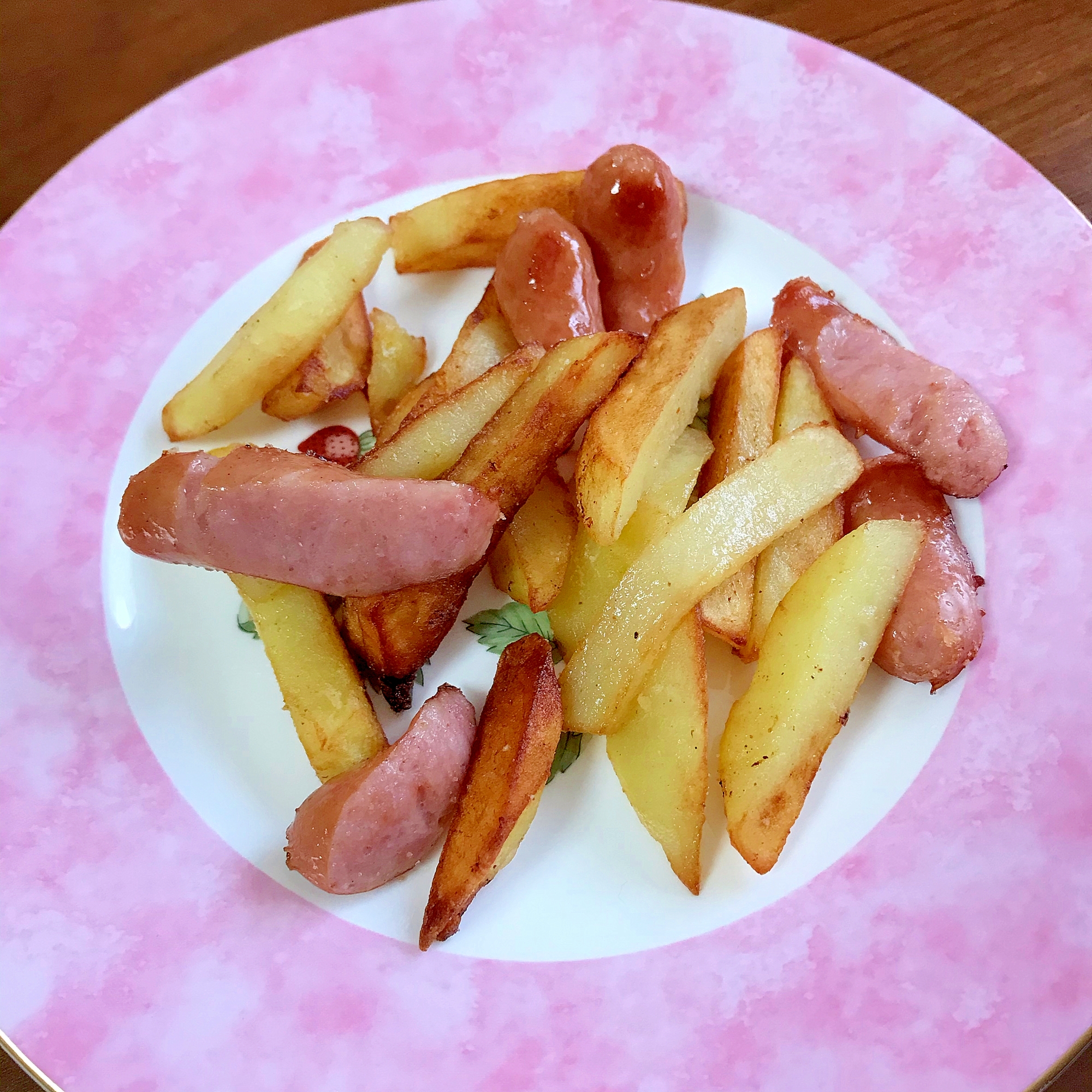 揚げ焼きポテトとウィンナー