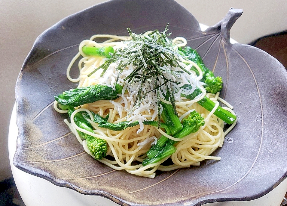 菜の花としらすの和風パスタ