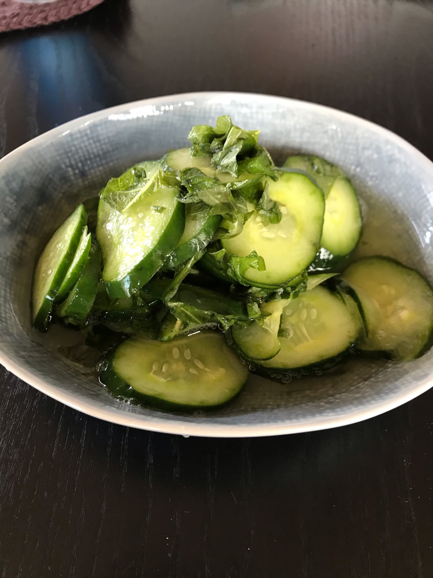 きゅうりと大葉の酢の物