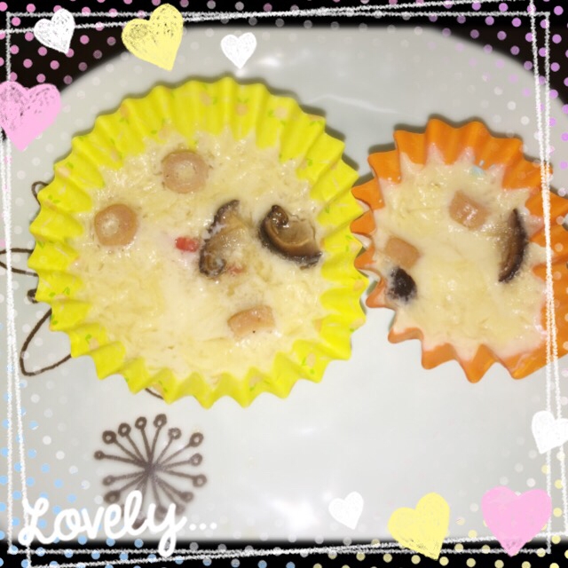 お弁当に!レンジで簡単ミニ茶碗蒸し♡