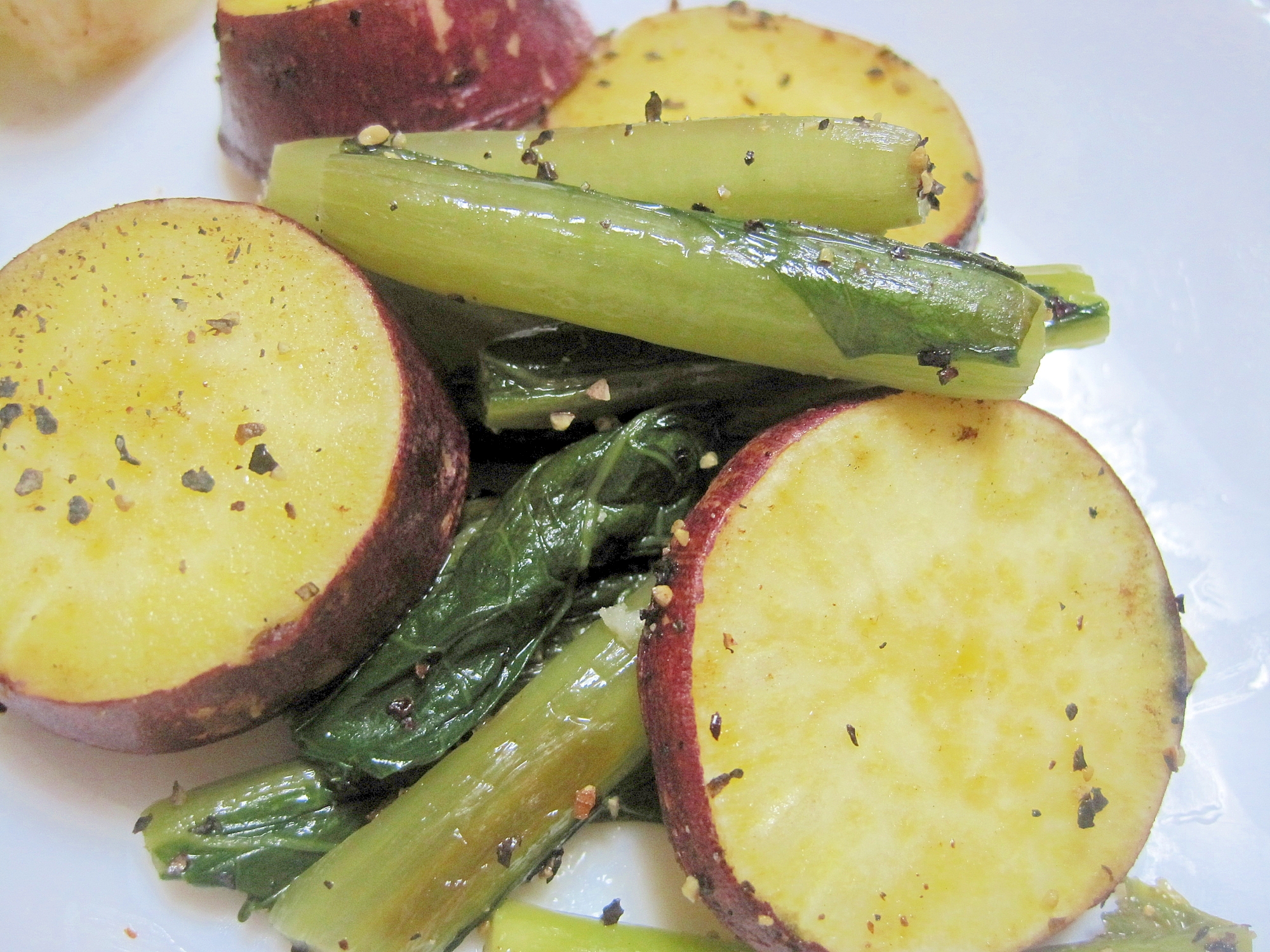 さつま芋と野沢菜の炒め物