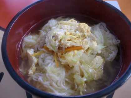 あったか〜な♡チキンの卵とじにゅうめん