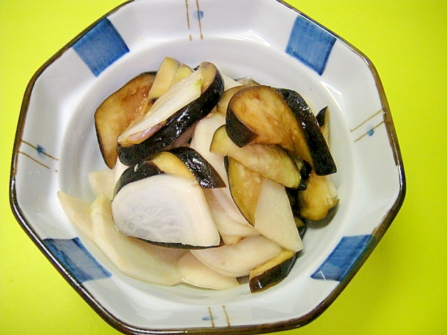 カブと茄子の昆布茶漬け