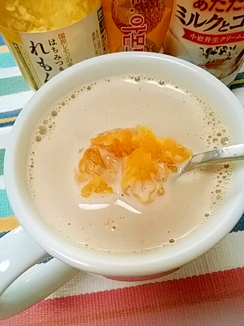 ホッと☆酒粕＆五味茶入り柑橘きなこミルクコーヒー♪