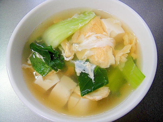 青梗菜のかき玉スープ