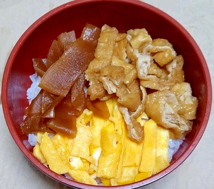 干瓢煮と玉子と油揚げの素朴などんぶり