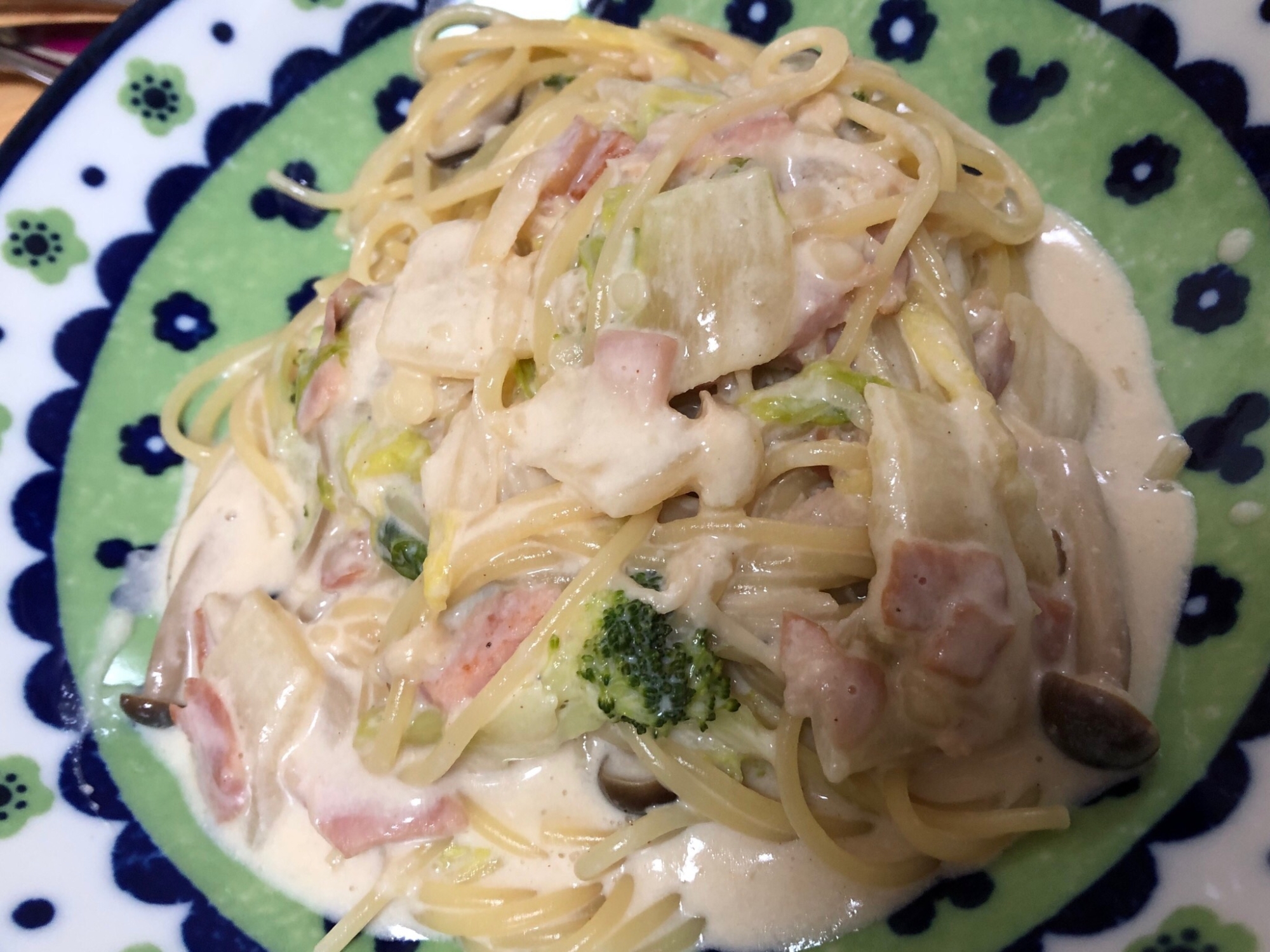 白菜の和風クリームパスタ