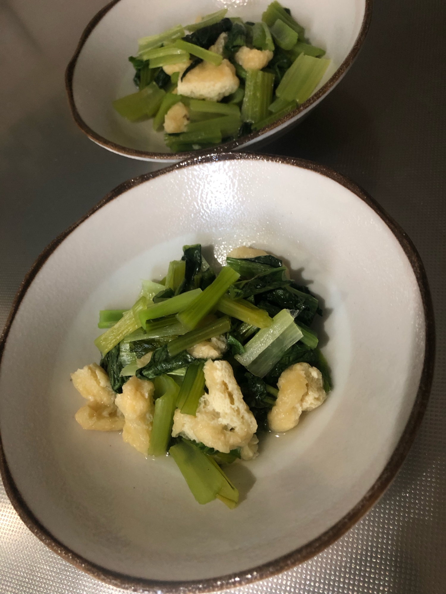 電子レンジで小松菜の煮物！