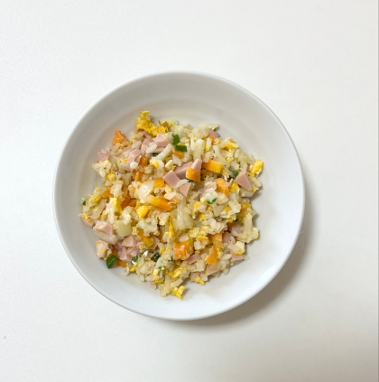 肉野菜炒めの残りを使って炒飯