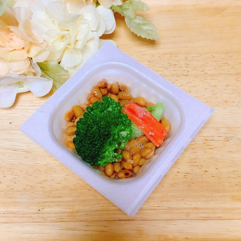 ブロッコリーカニカマ♪納豆