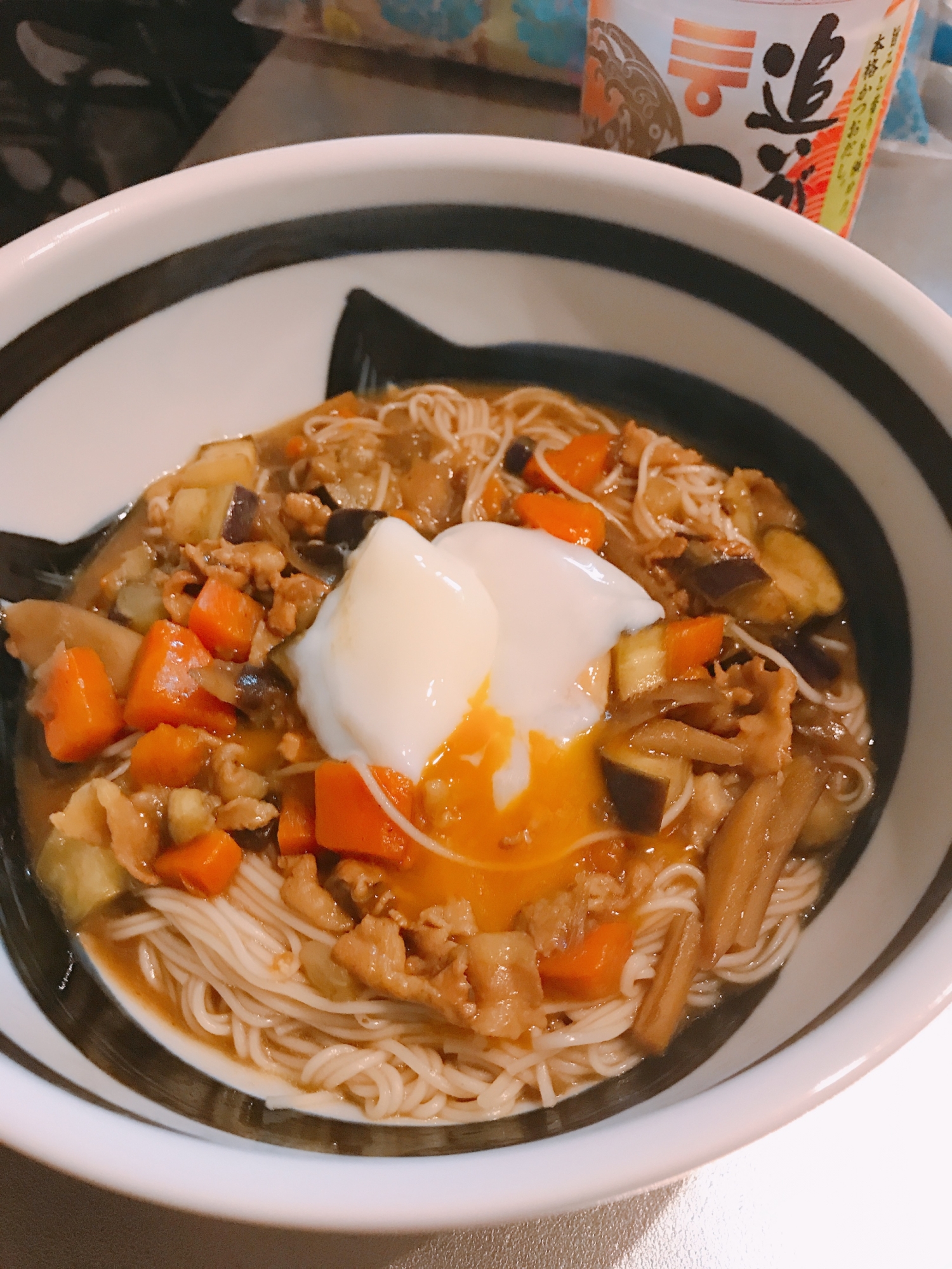 残り物のカレーで！カレー素麺