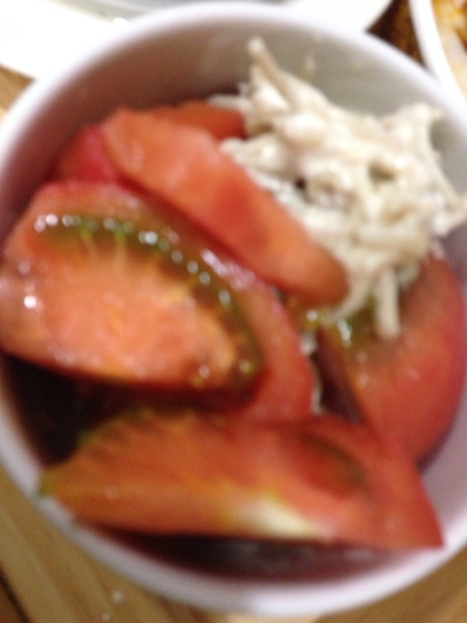 トマトの下に隠れてしまいましたが(*^^*)美味しかったです(^｡^)レシピありがとうございます！