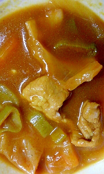 キャベツとねぎの豚カレー