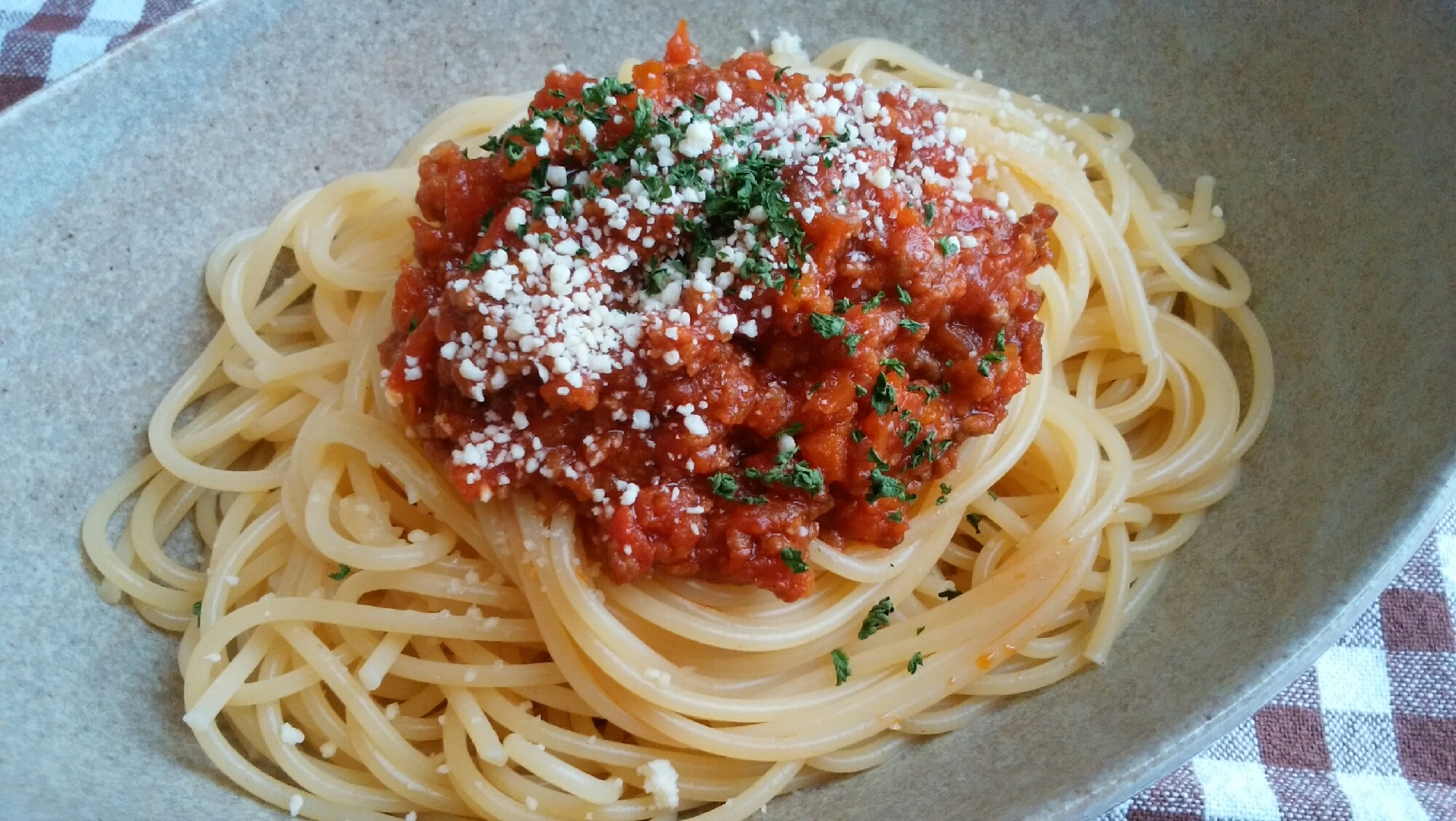 挽肉ごろごろ♡簡単ミートソース