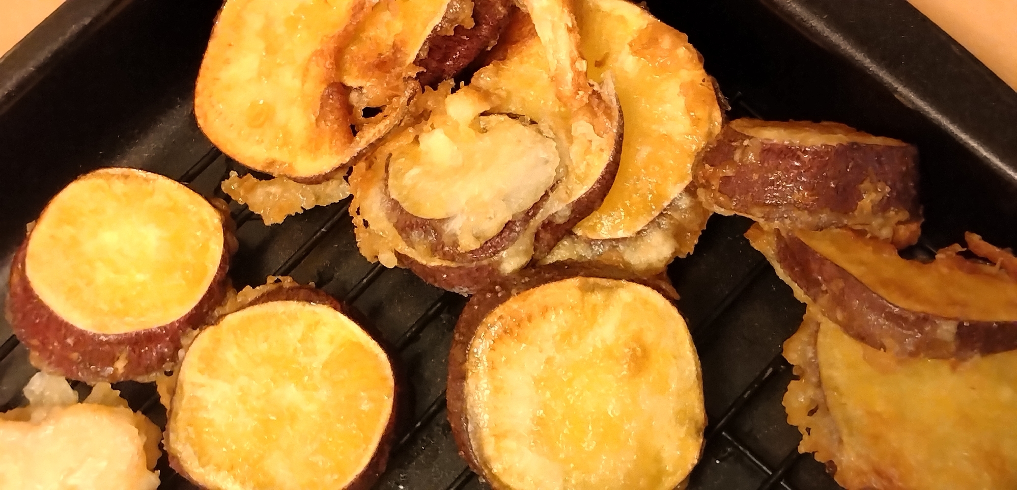 レンジで時短！　天ぷら粉不要！　さつま芋の天ぷら