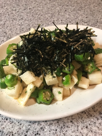 長芋・オクラの海苔わさび和え