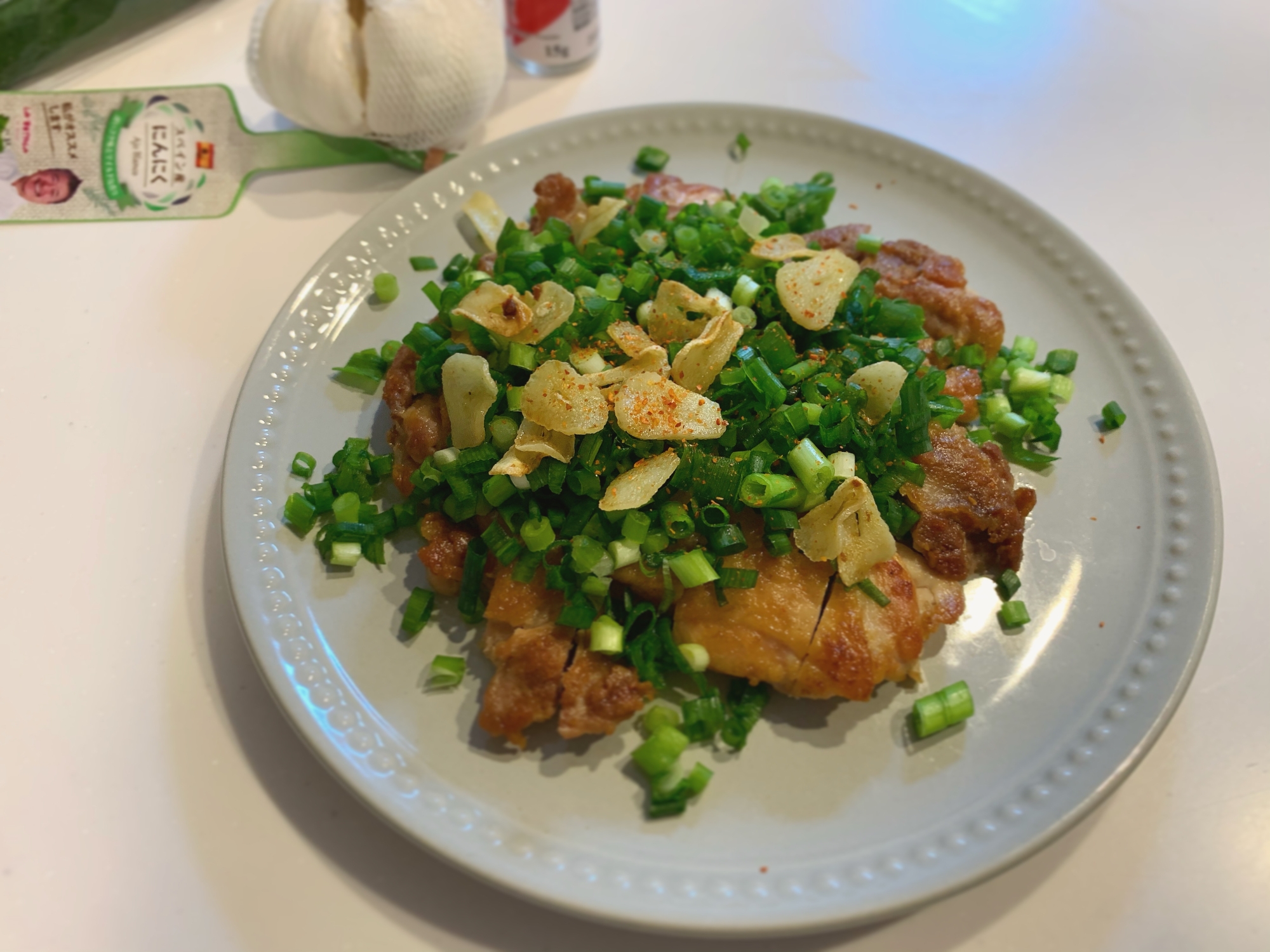 鶏もも肉の塩焼き青ねぎがけ