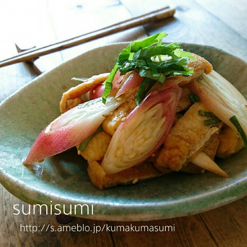 超簡単！ミョウガと油揚げの麺つゆ和え