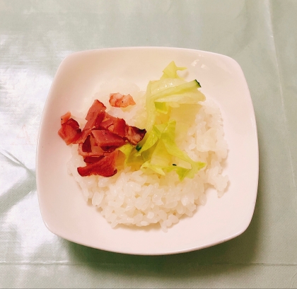 グルメイドステーキと炒めキャベツ丼