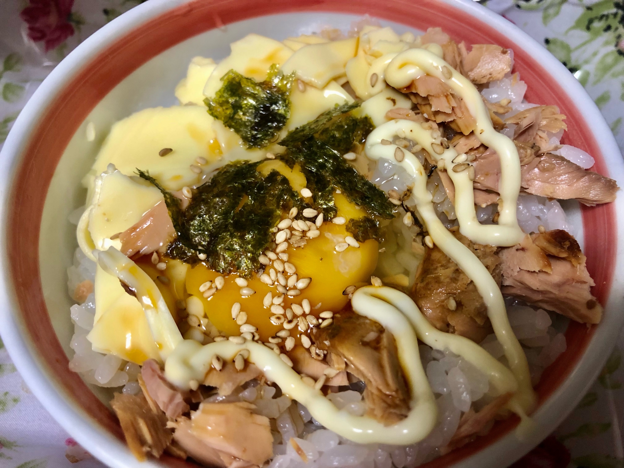 高知産♪サラダかつお卵かけご飯