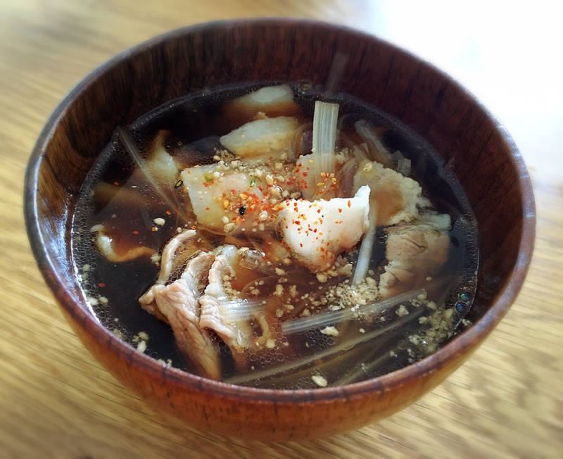 うどんつけ汁！豚バラと白ねぎの生姜風味